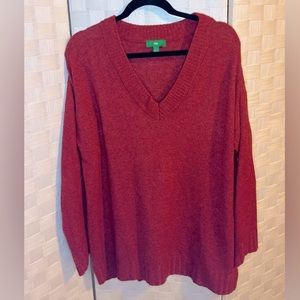 ♥️♥️dip Red V-Neck Sweater. Size Large